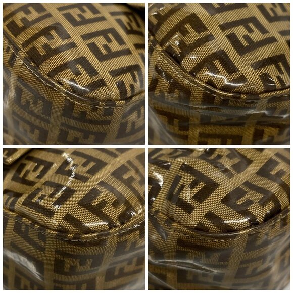 Auth FENDI Mamma bucket / Zucchino pattern 26325 Brown Dark Brown Coated Canvas - Picture 16 of 16